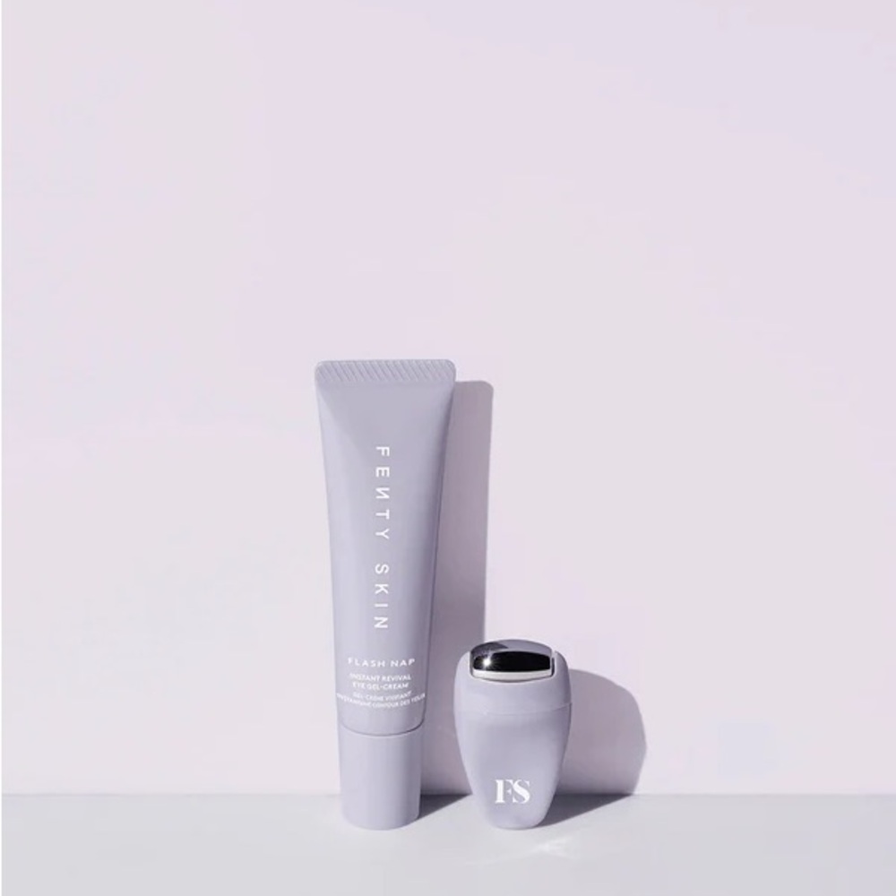 FENTY SKIN FLASH NAP INSTANT REVIVAL PRIMING EYE GEL-CREAM+EYE MASSAGE TOOL NIB